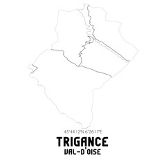 TRIGANCE Val-d'Oise. Minimalistic street map with black and white lines.