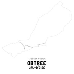OBTREE Val-d'Oise. Minimalistic street map with black and white lines.