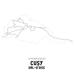 CUSY Val-d'Oise. Minimalistic street map with black and white lines.