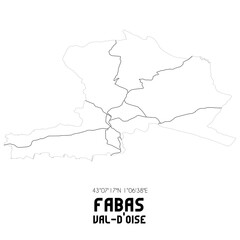 FABAS Val-d'Oise. Minimalistic street map with black and white lines.