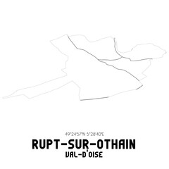RUPT-SUR-OTHAIN Val-d'Oise. Minimalistic street map with black and white lines.