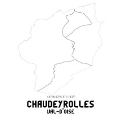 CHAUDEYROLLES Val-d'Oise. Minimalistic street map with black and white lines.