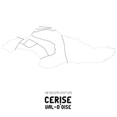 CERISE Val-d'Oise. Minimalistic street map with black and white lines.