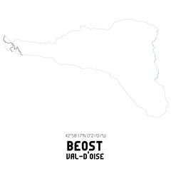 BEOST Val-d'Oise. Minimalistic street map with black and white lines.