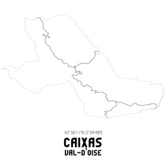 CAIXAS Val-d'Oise. Minimalistic street map with black and white lines.
