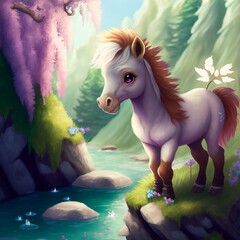 Fantasy pony from fairy tales.