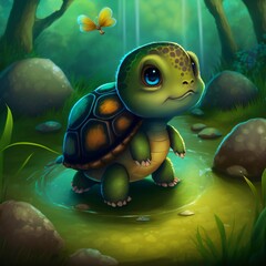 Fantasy turtle from fairy tales.
