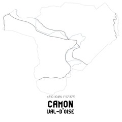 CAMON Val-d'Oise. Minimalistic street map with black and white lines.