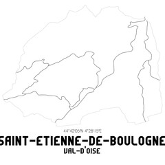 SAINT-ETIENNE-DE-BOULOGNE Val-d'Oise. Minimalistic street map with black and white lines.