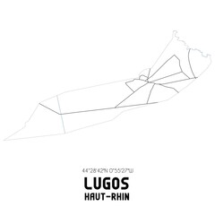 LUGOS Haut-Rhin. Minimalistic street map with black and white lines.