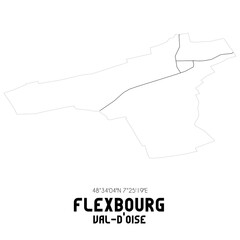 FLEXBOURG Val-d'Oise. Minimalistic street map with black and white lines.