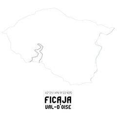 FICAJA Val-d'Oise. Minimalistic street map with black and white lines.