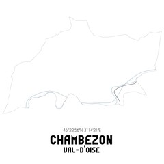 CHAMBEZON Val-d'Oise. Minimalistic street map with black and white lines.
