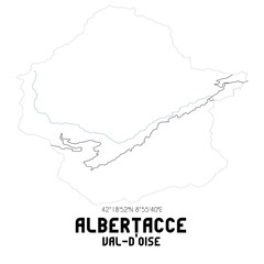 ALBERTACCE Val-d'Oise. Minimalistic street map with black and white lines.