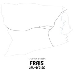 FRAIS Val-d'Oise. Minimalistic street map with black and white lines.
