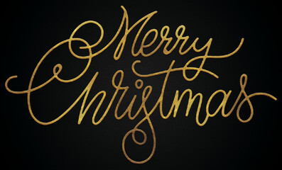 Merry Christmas golden calligraphy design banner