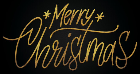 Merry Christmas golden calligraphy design banner