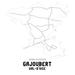 GAJOUBERT Val-d'Oise. Minimalistic street map with black and white lines.