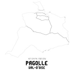 PAGOLLE Val-d'Oise. Minimalistic street map with black and white lines.