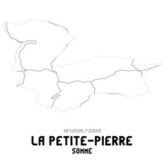 LA PETITE-PIERRE Somme. Minimalistic street map with black and white lines.