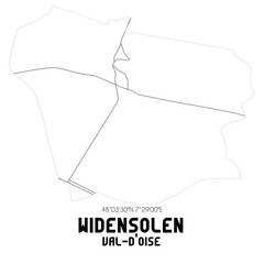 WIDENSOLEN Val-d'Oise. Minimalistic street map with black and white lines.