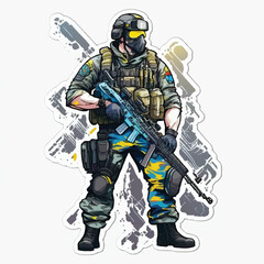 Vector Illustration of Ukrainian Army soldier