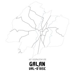 GALAN Val-d'Oise. Minimalistic street map with black and white lines.