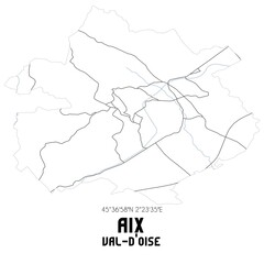 AIX Val-d'Oise. Minimalistic street map with black and white lines.