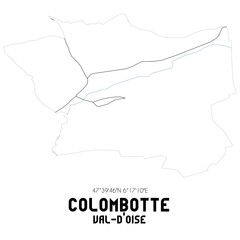 COLOMBOTTE Val-d'Oise. Minimalistic street map with black and white lines.