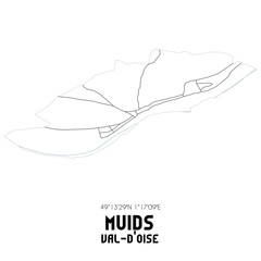 MUIDS Val-d'Oise. Minimalistic street map with black and white lines.