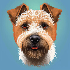 Vector illustration of cute dog portrait