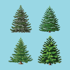 Christmas and new 2023 year tree on isolated background