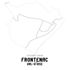 FRONTENAC Val-d'Oise. Minimalistic street map with black and white lines.