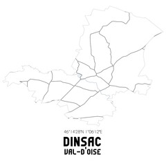 DINSAC Val-d'Oise. Minimalistic street map with black and white lines.