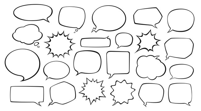 Cartoon Speech Bubbles and Thought set