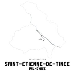 SAINT-ETIENNE-DE-TINEE Val-d'Oise. Minimalistic street map with black and white lines.