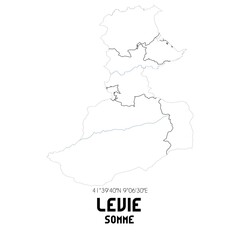 LEVIE Somme. Minimalistic street map with black and white lines.