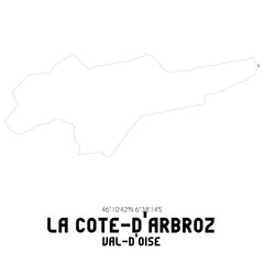 LA COTE-D'ARBROZ Val-d'Oise. Minimalistic street map with black and white lines.
