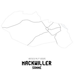 MACKWILLER Somme. Minimalistic street map with black and white lines.
