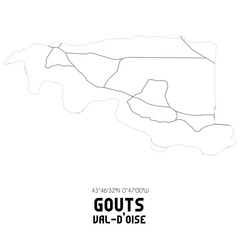 GOUTS Val-d'Oise. Minimalistic street map with black and white lines.