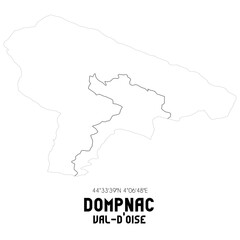 Fototapeta premium DOMPNAC Val-d'Oise. Minimalistic street map with black and white lines.