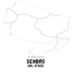 SEMBAS Val-d'Oise. Minimalistic street map with black and white lines.