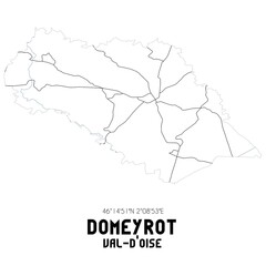 DOMEYROT Val-d'Oise. Minimalistic street map with black and white lines.