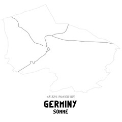 GERMINY Somme. Minimalistic street map with black and white lines.