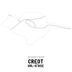 CREOT Val-d'Oise. Minimalistic street map with black and white lines.