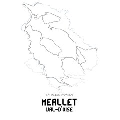 MEALLET Val-d'Oise. Minimalistic street map with black and white lines.