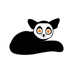 Wild animal Senegal bushbaby icon | Black Vector illustration |