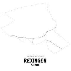 REXINGEN Somme. Minimalistic street map with black and white lines.