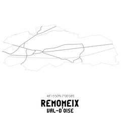 REMOMEIX Val-d'Oise. Minimalistic street map with black and white lines.