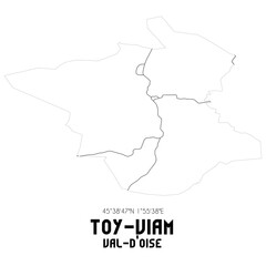 TOY-VIAM Val-d'Oise. Minimalistic street map with black and white lines.